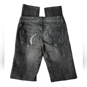 Vintage Decree Dark Distressed Black Skinny Jeans Juniors Size 1